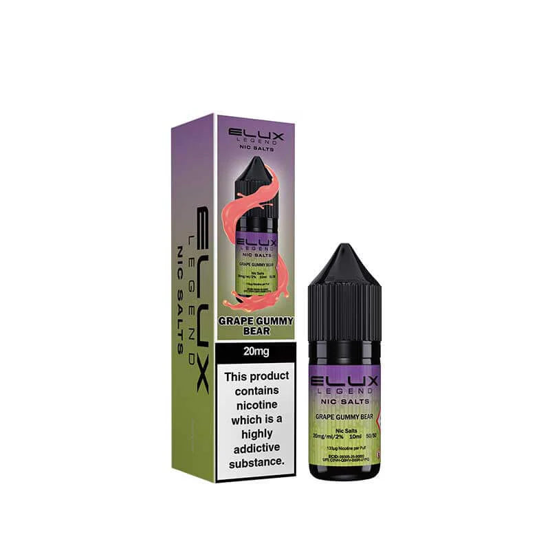 Elux Legend Grape Gummy Bear Nic Salt E-Liquid SmokeyJoez Elux Legend Grape Gummy Bear Nic Salt E-Liquid SmokeyJoez