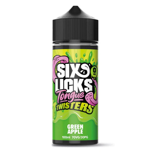 Six Licks Tongue Twisters Green Apple Shortfill E-Liquid