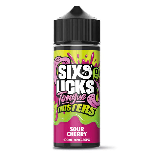 Six Licks Tongue Twisters Sour Cherry Shortfill E-Liquid